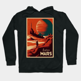 Mars Adventure Vintage Travel Poster Hoodie